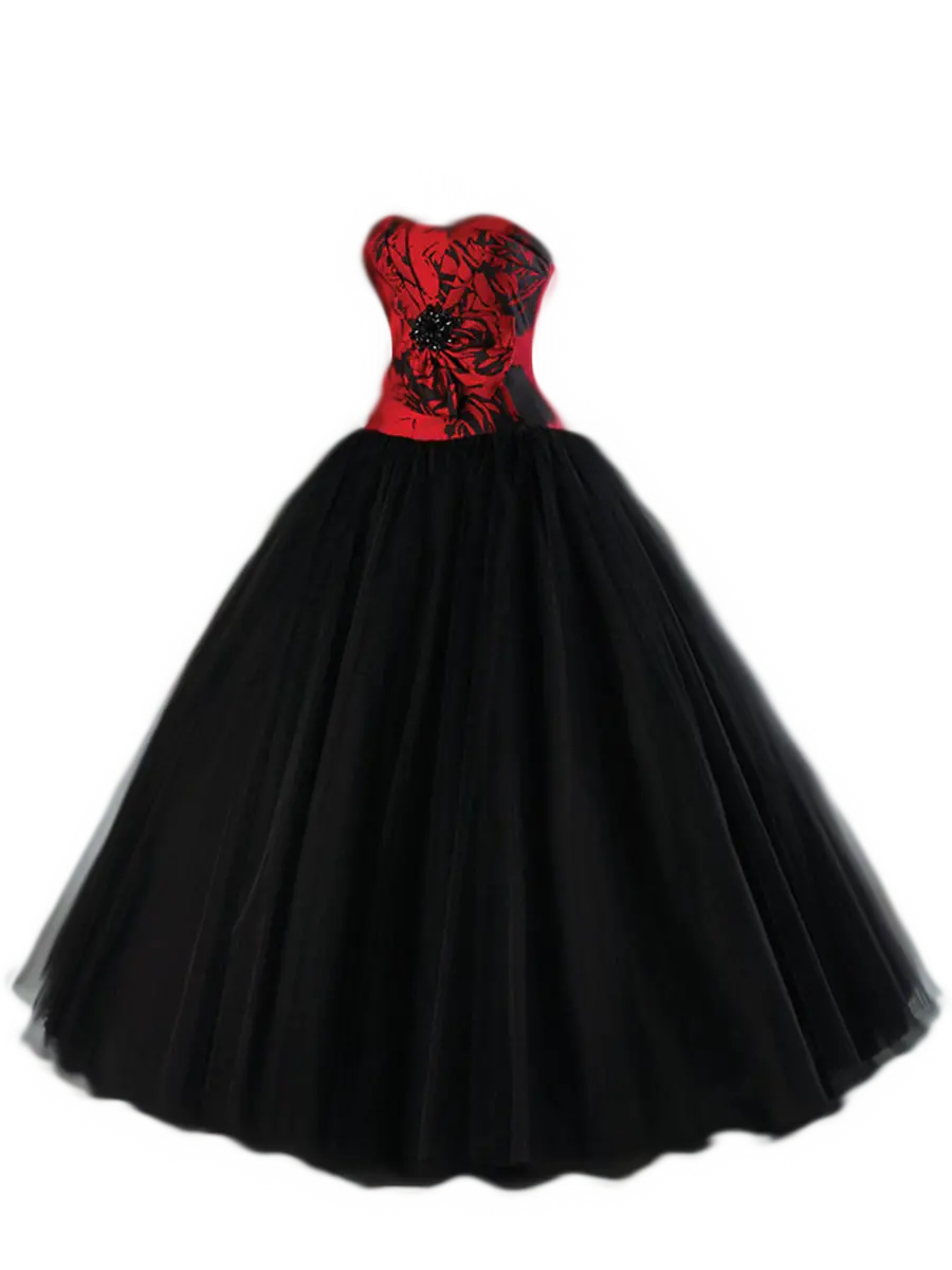 Long black evening dress with a beautiful skirt for girls
