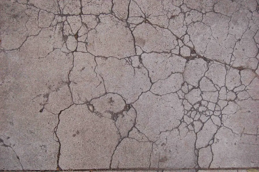 Photo of cracked floor cement texture and material
