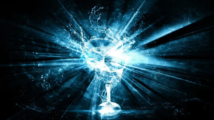 Abstract Luminous Water Glass