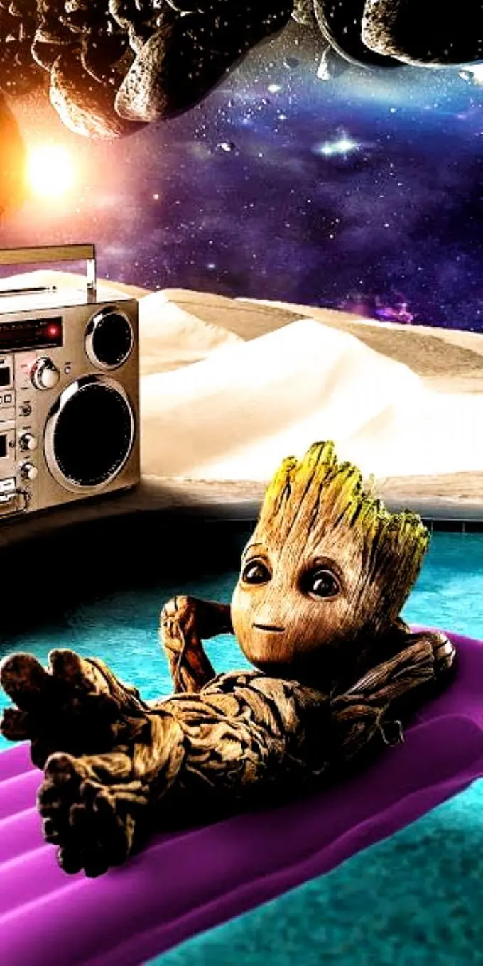 Photo for the phone background of Groot with the appearance in the movie Guardians of the Galaxy 