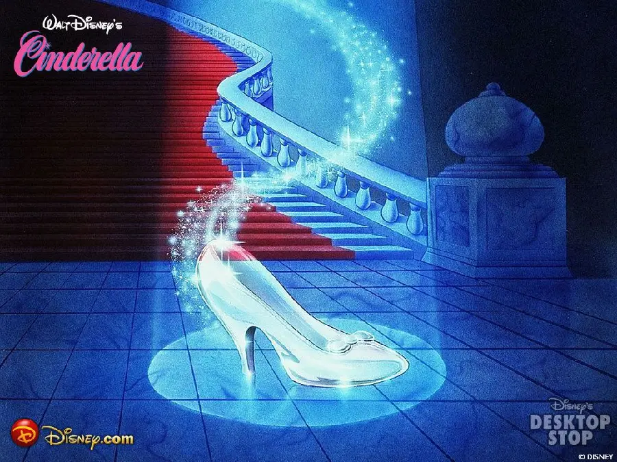 Cinderella's magic glass shoe in animation