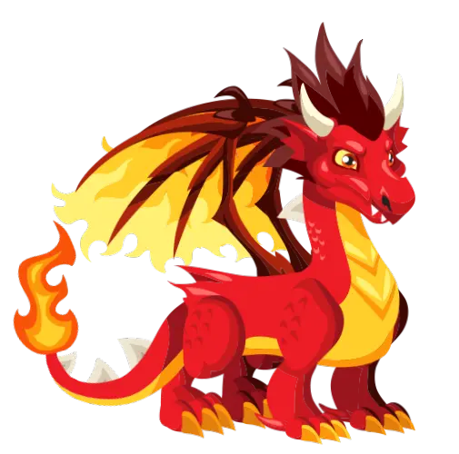 Download high quality graphic image of a fiery winged dragon