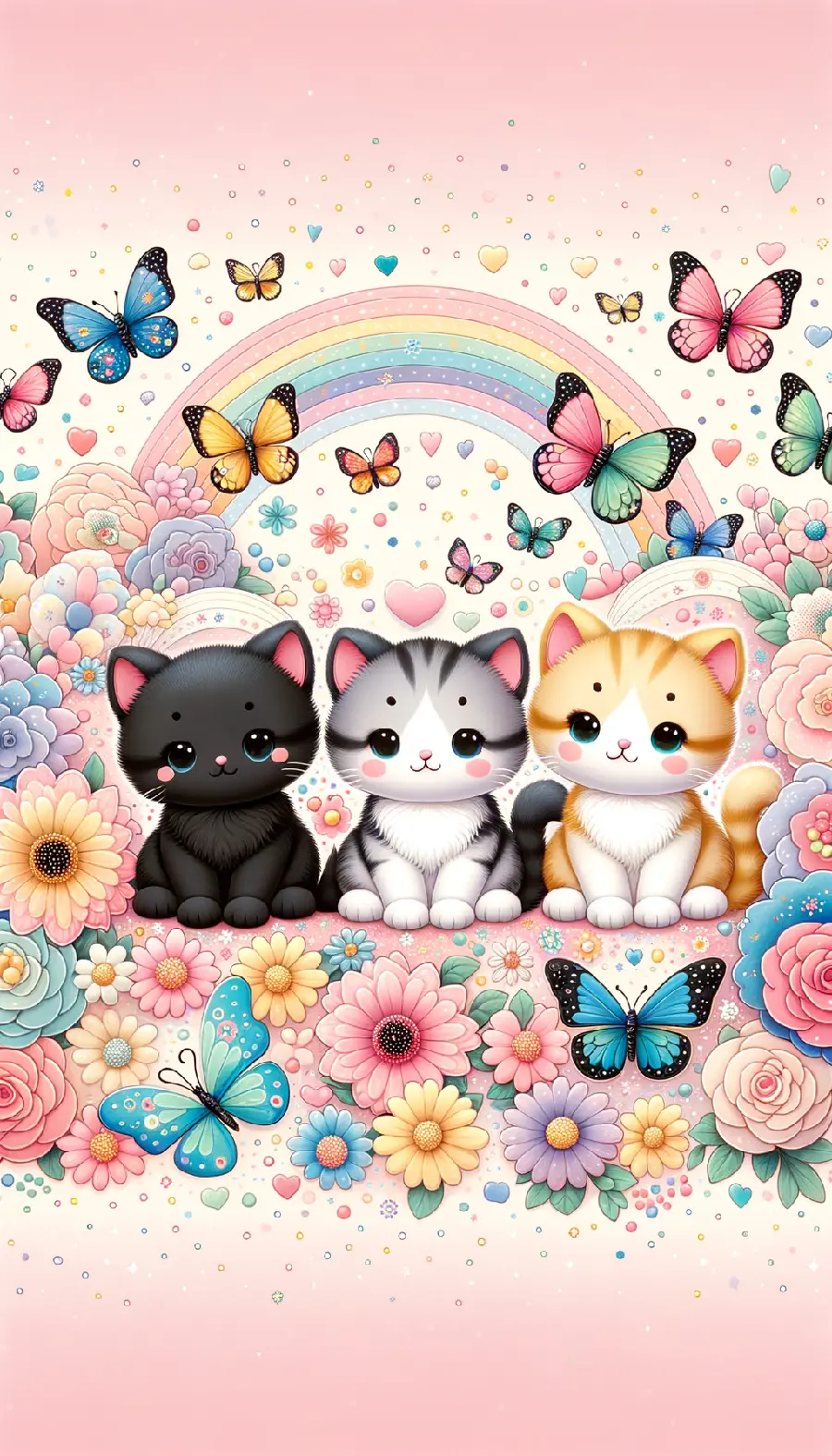 The most mellow girls' wallpapers for phones with the cutest cats in the world