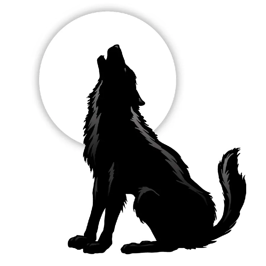 High quality png wallpaper of black and white wolf painting 