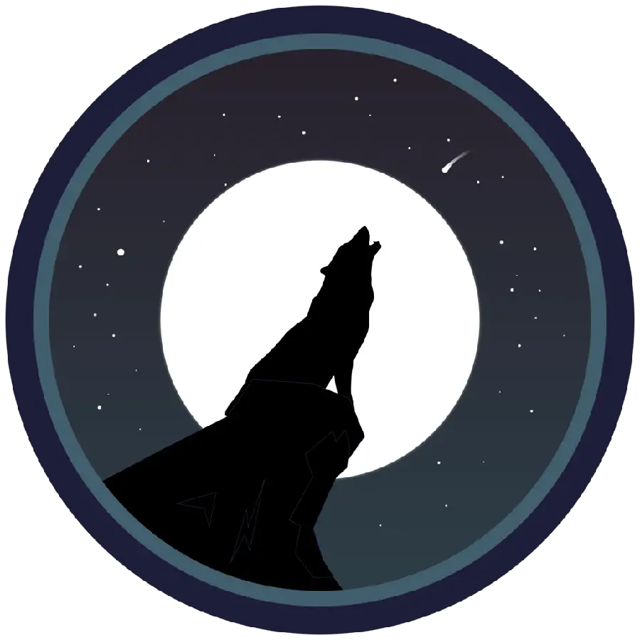 Spectacular wallpaper for your Telegram profile with a wolf drawing png
