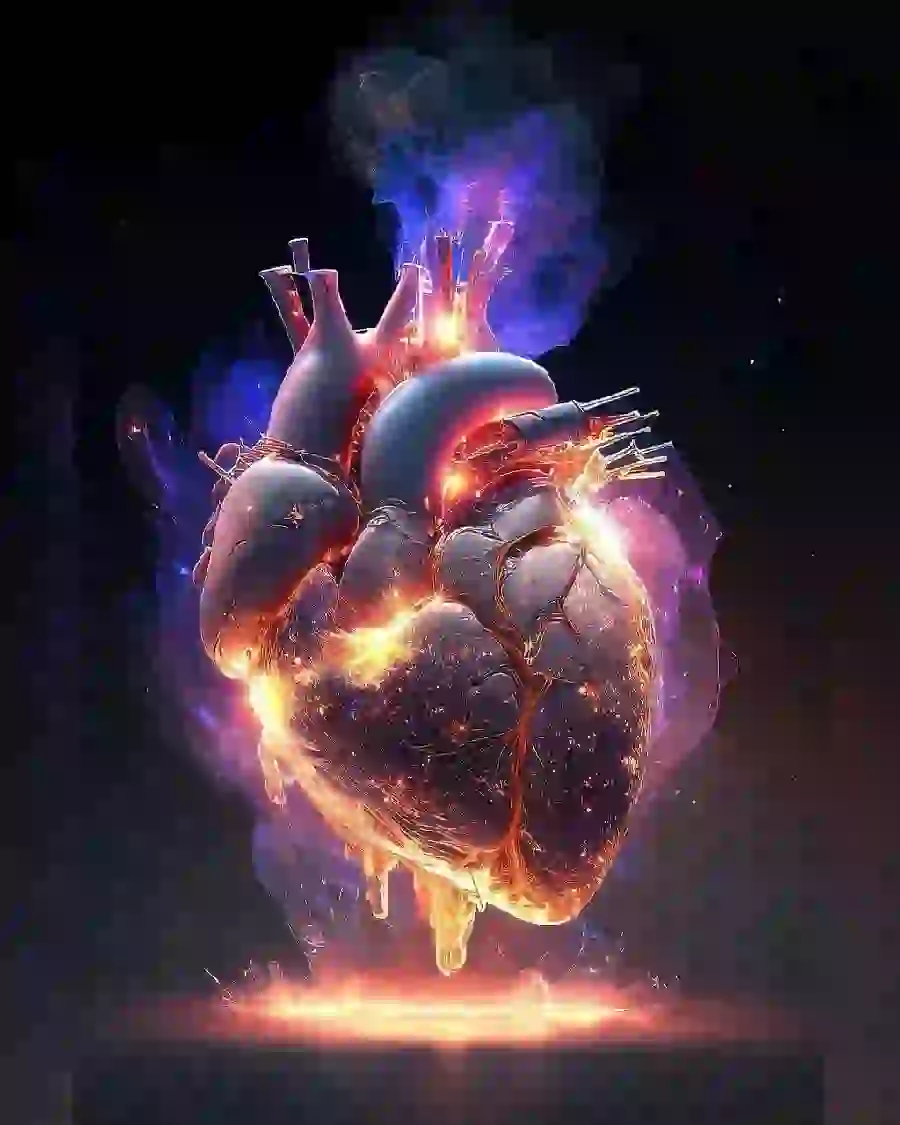 Real heart profile photo with fantasy design