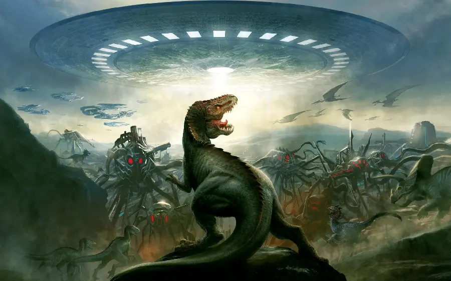 Dinosaurs and Aliens Picture for Wallpaper