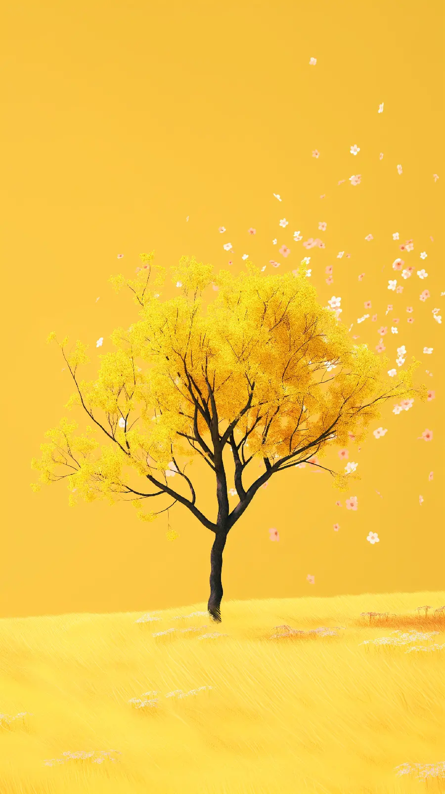 Download photo of tree with yellow leaves high quality phone wallpaper