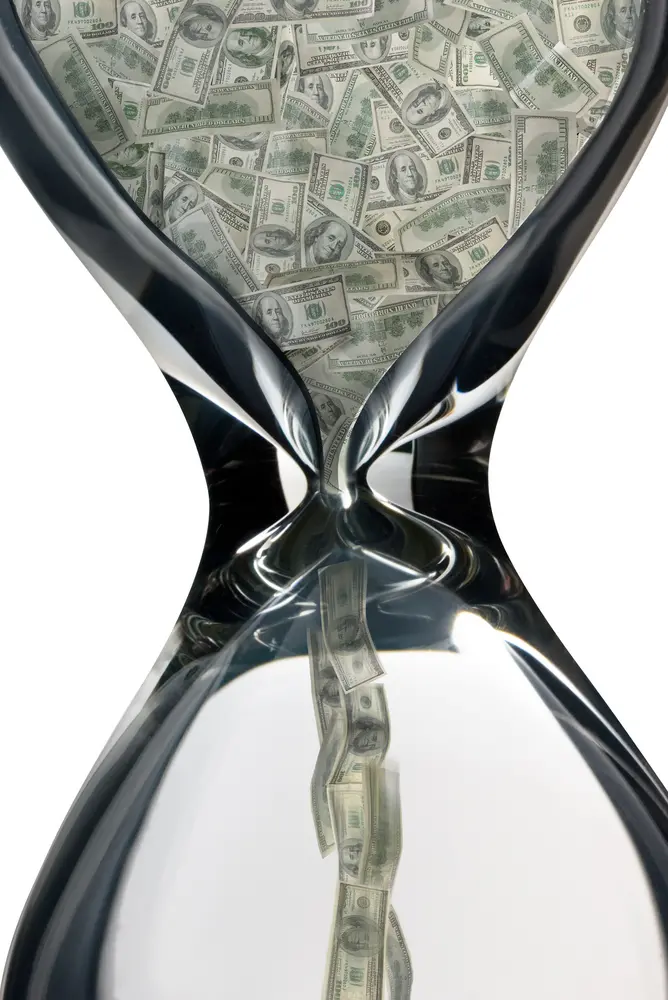 Hourglass Concept Photo with US Dollar Bill Design