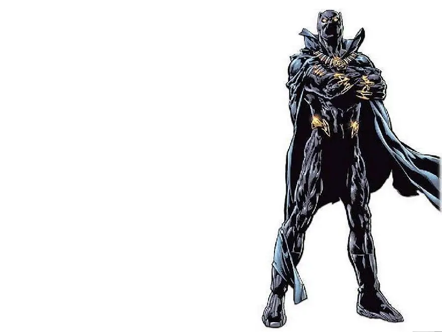Marvel's Black Panther on a creepy white background