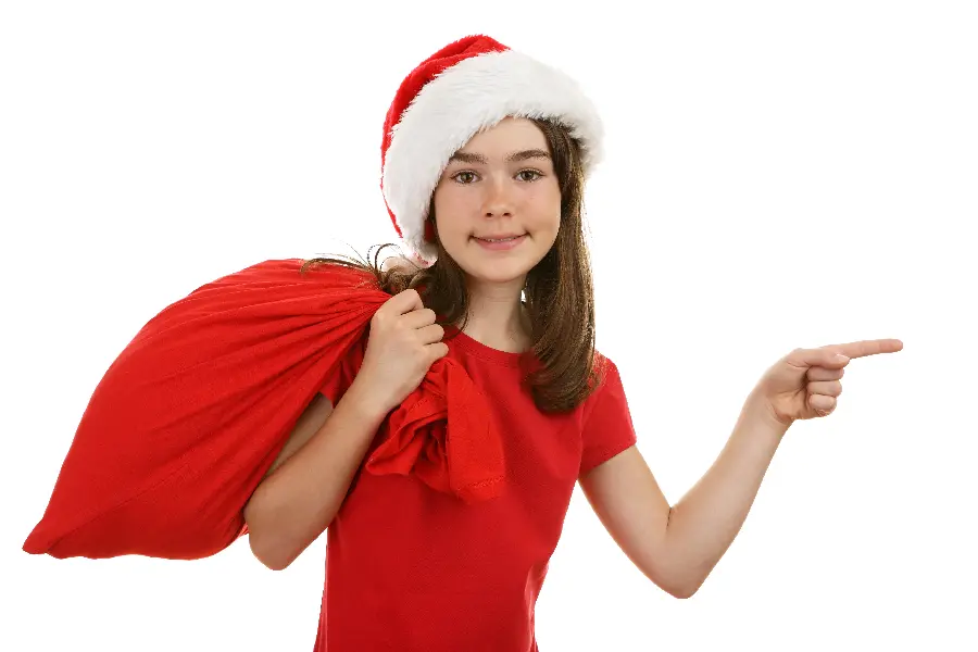 Girl Photo Beautiful in Santa Claus costume