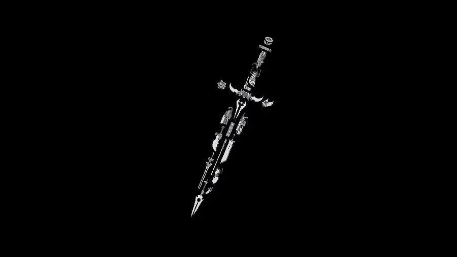 Image Cool and minimalist background of swords and small knives
