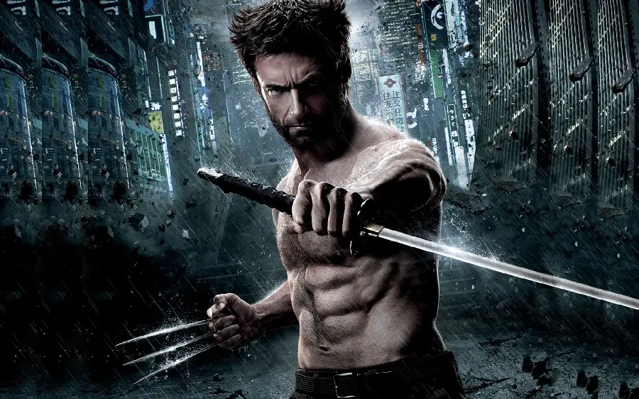 Back Grand Hugh Jackman in the movie Wolverine