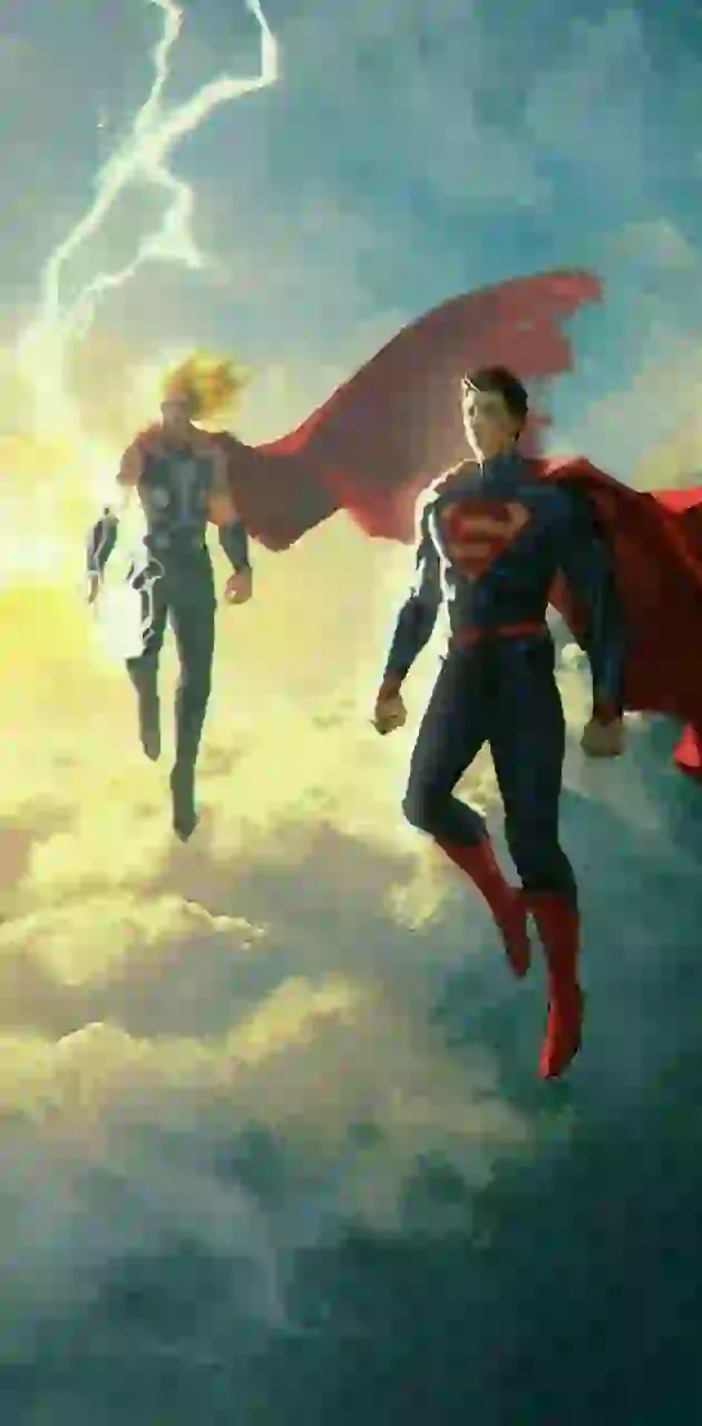 Android Phone Wallpaper of Thor vs Superman
