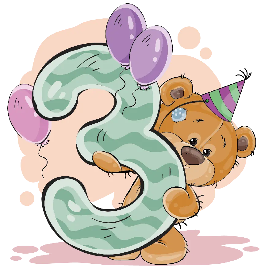Profile Image for 3rd Birthday of a Little Boy with Design Bear PNG 