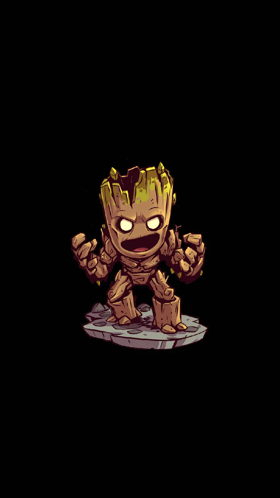 Cartoon photo of Groot, a fictional character 