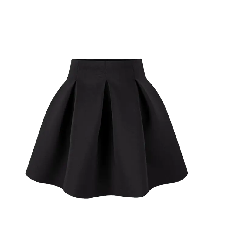 Backgroundless photo of a short black evening skirt