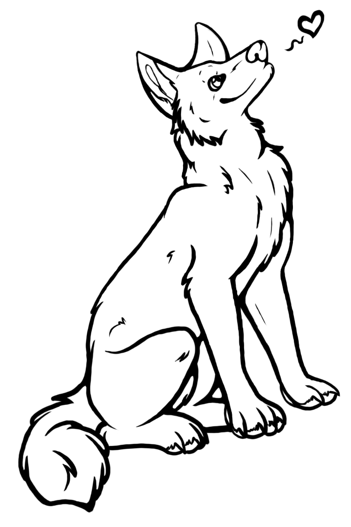 Funny Black White Wolf Drawing Background PNG