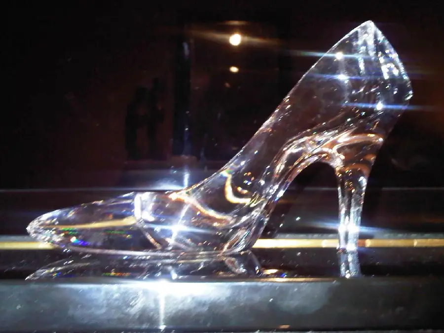 Photo of real Cinderella's shoe in museum and exhibition
