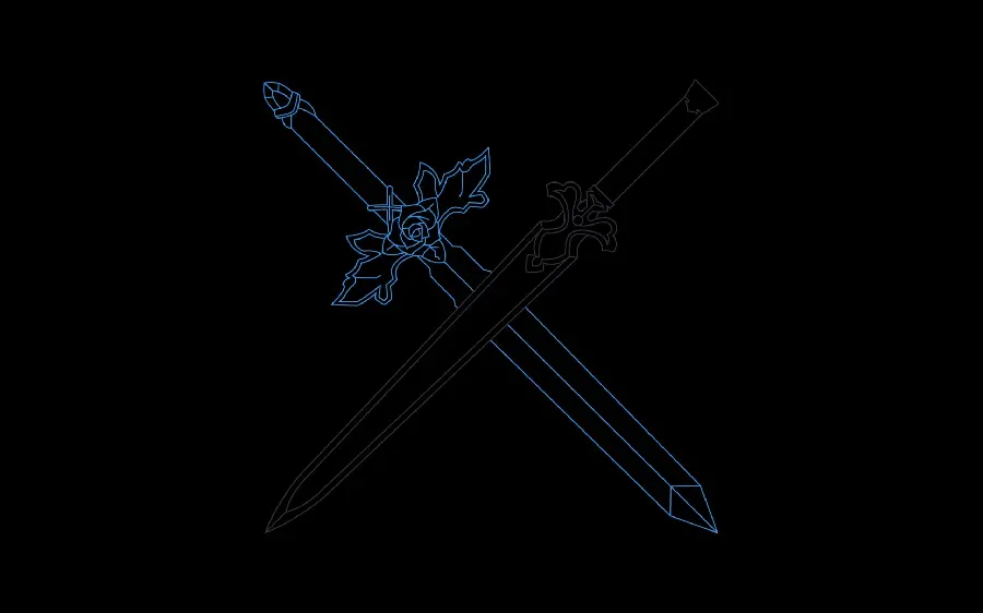 Black wallpaper with a large sword