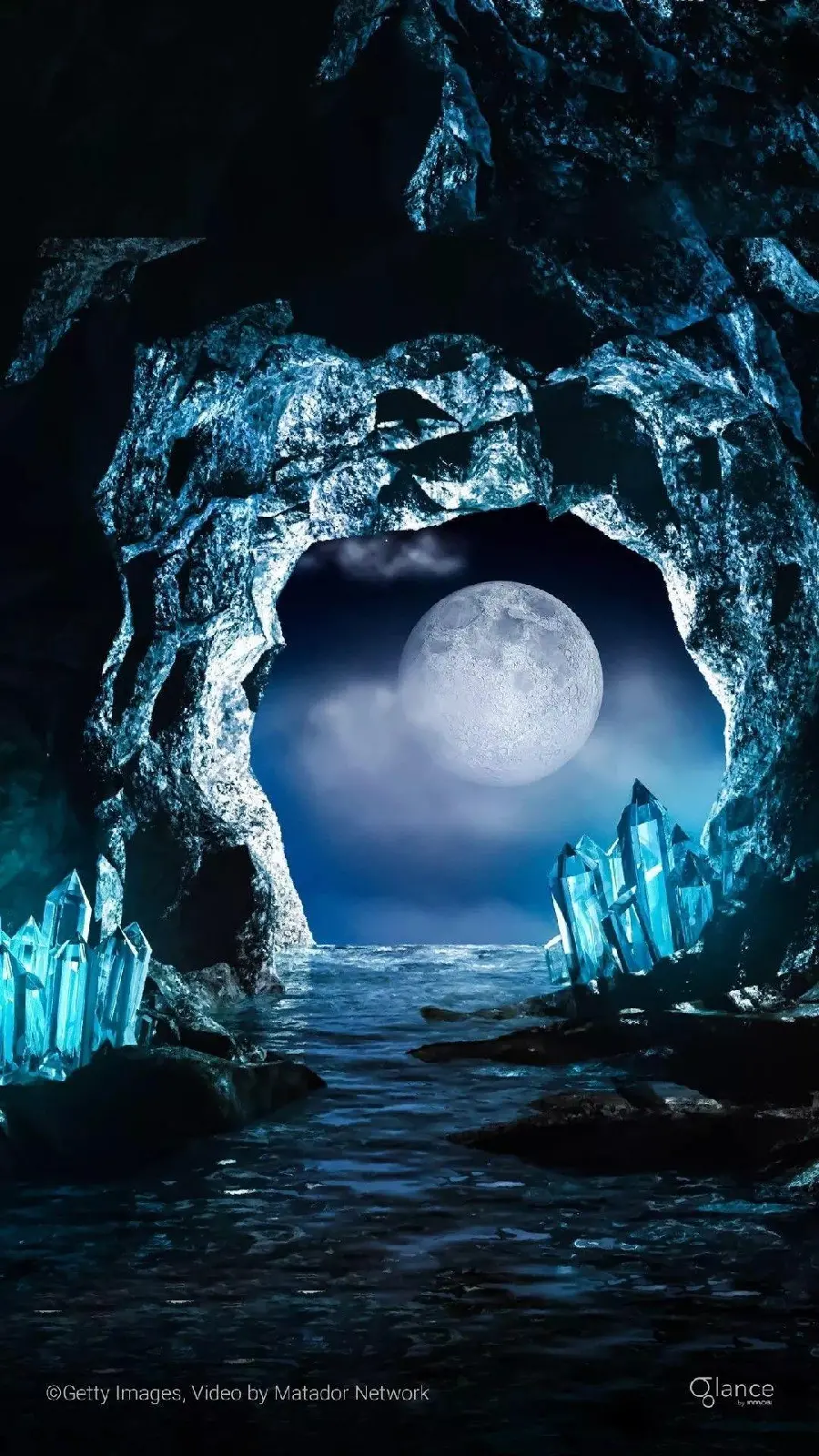 Very Beautiful Crystal Cave Background for Use in Fantasy Cinema