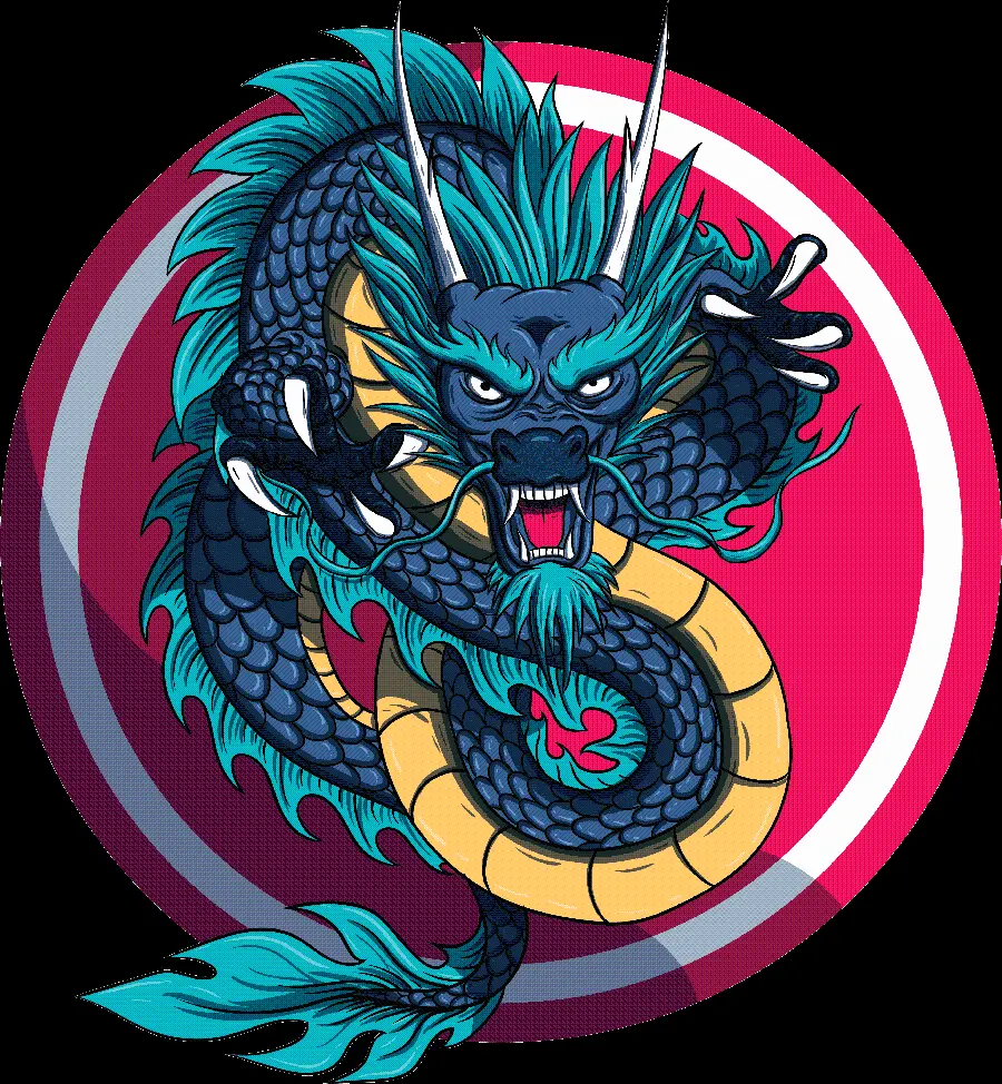 Download profile picture of a circular creepy dragon