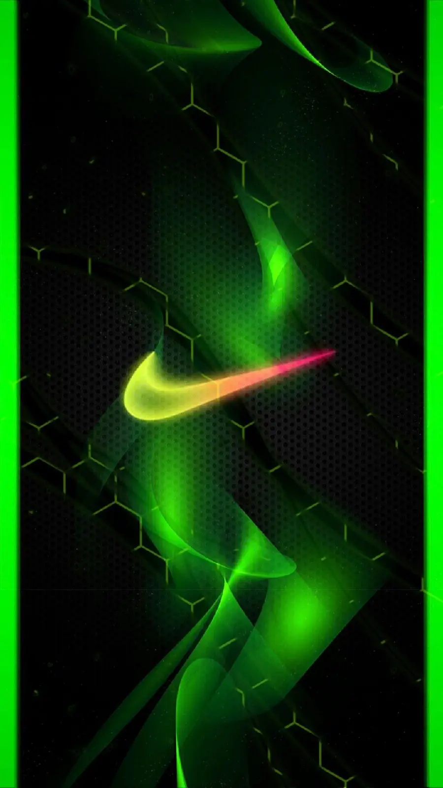 Green Samsung Phone Wallpaper with Nike Logo