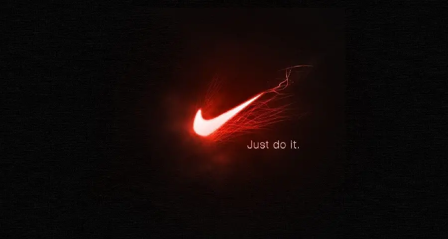 Lightning and lightning logo of Nike company red