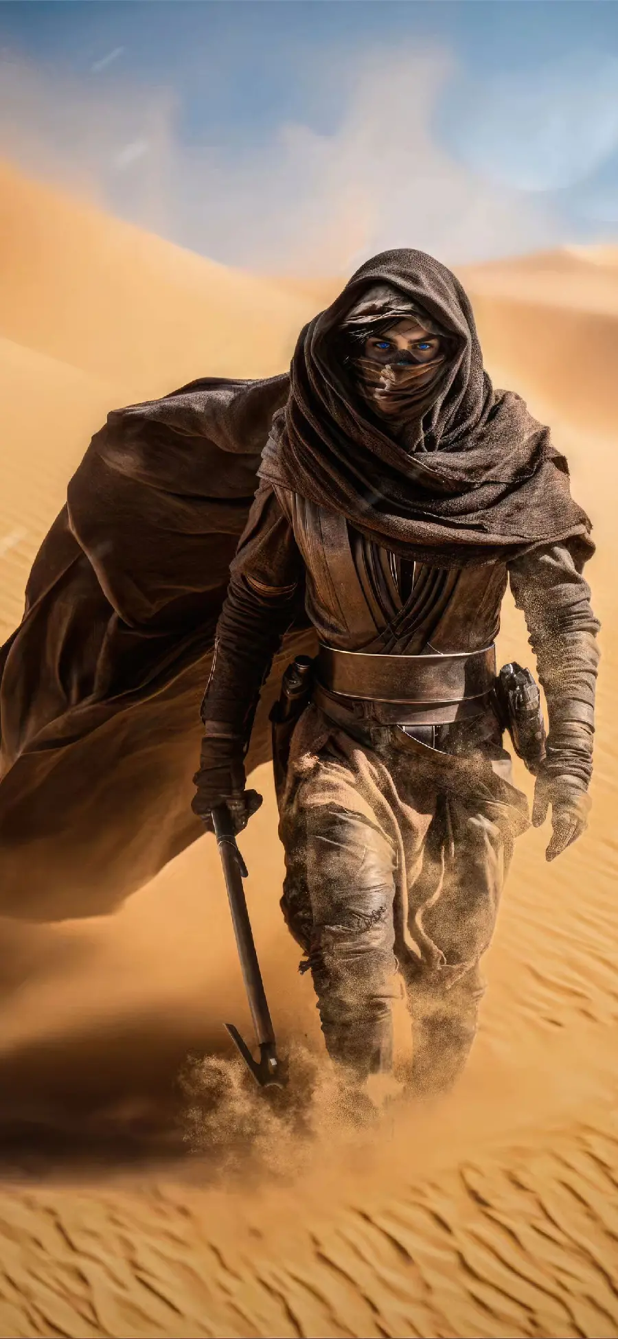 Very stylish and beautiful background for the phone from the movie Dune Part 2