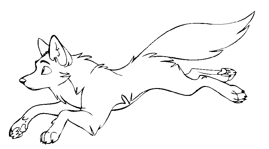 Simple wolf drawing stock photo png for use in children's coloring books