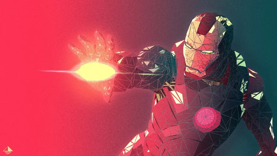 Spectacular and unique Iron Man 2024 polygonal image
