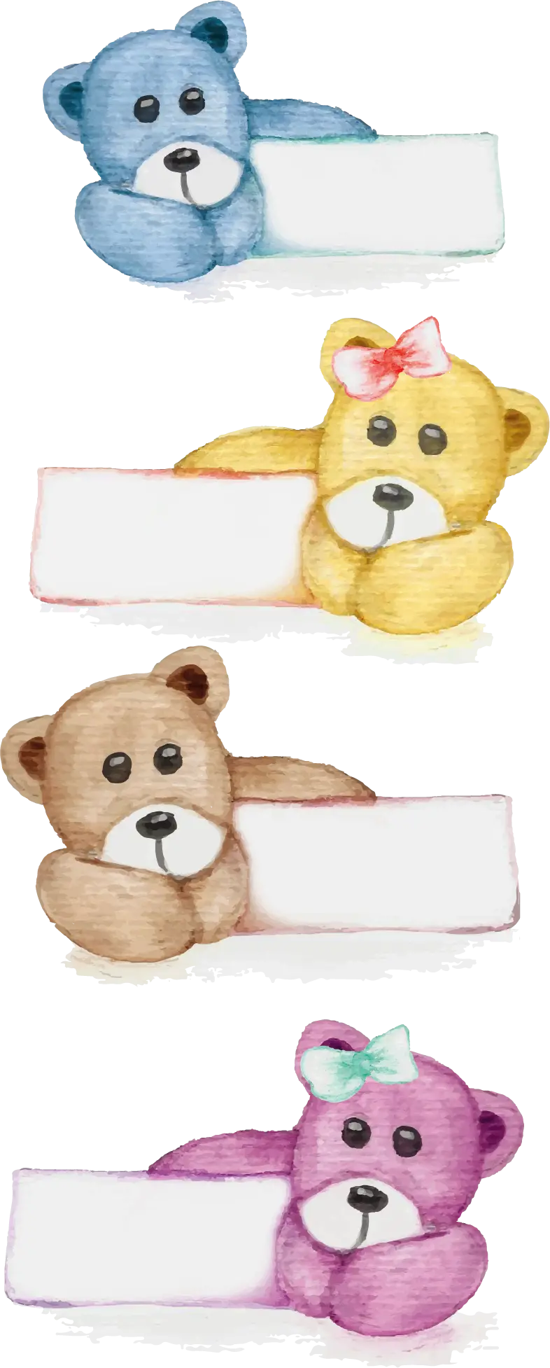 Birthday bear labels wallpaper in PNG format