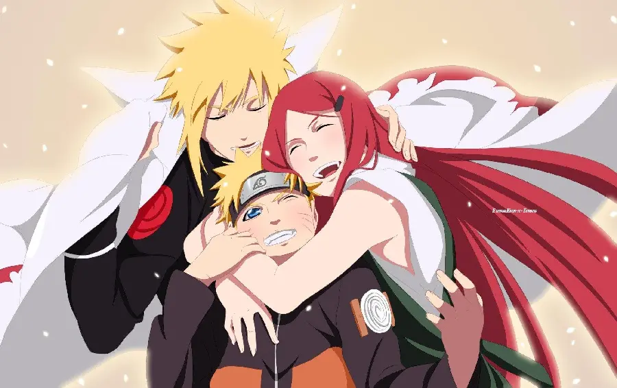 Very happy anime family picture