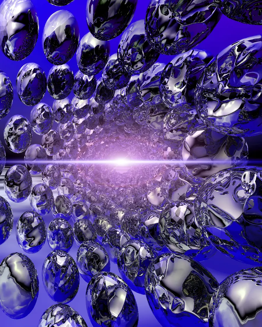Stunning stock image with a design of floating balls in metallic colors