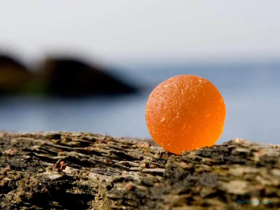 Transparent Orange Sea Glass