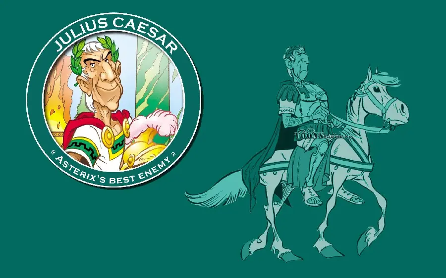 Drawing of a cartoon character of Julius Caesar