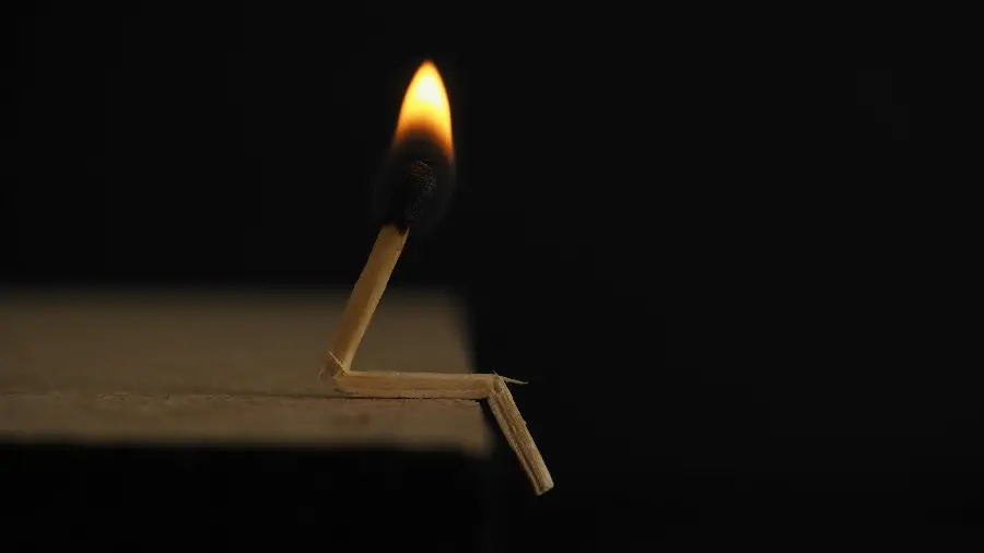 Black burnt match photo for broken heart profile