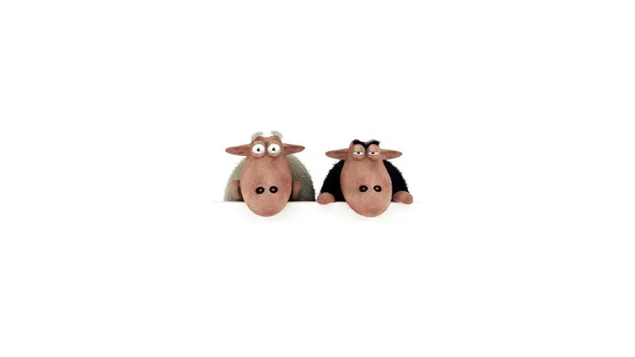 Black and White 3D Sheep Image side by side for writing text