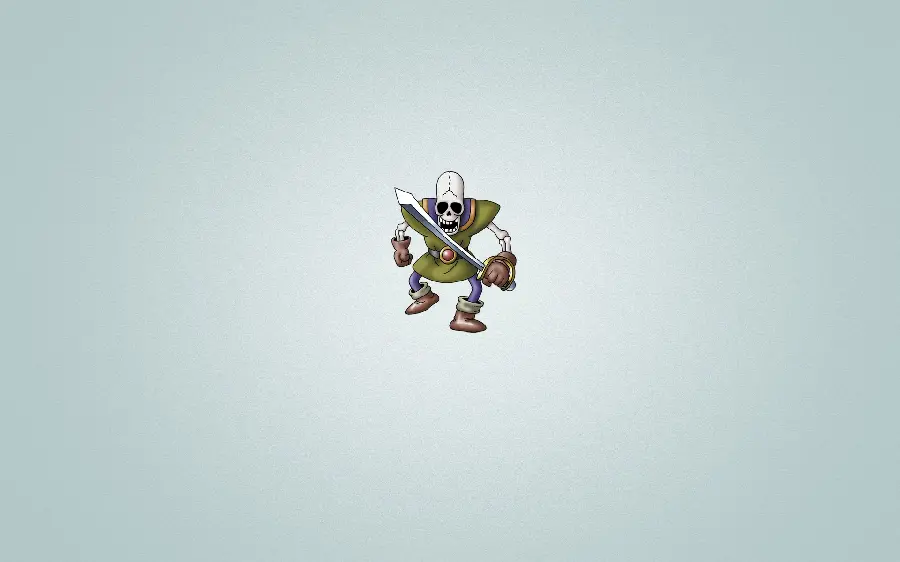 Minimalist Skeleton Swordsman Photo for Computer Wallpaper