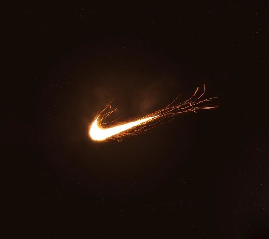 Nike Orange Sparkling Logo Image For Computer Wallpaper