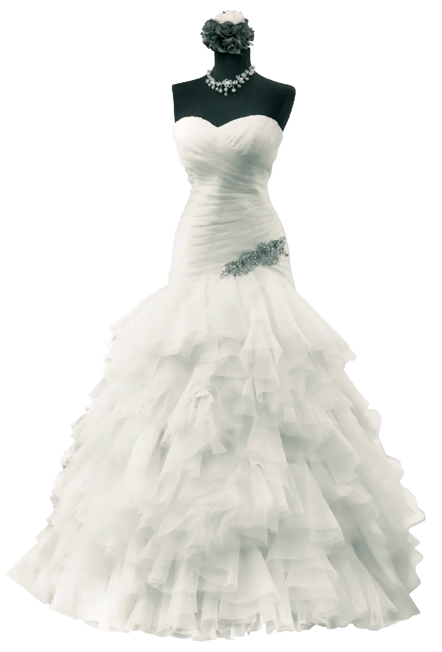 Photo of a white wedding dress cut out and png