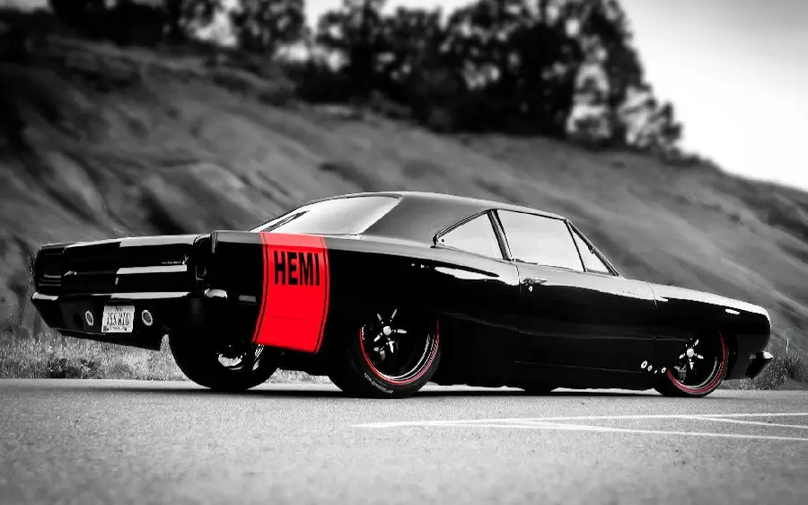 High Quality Black and White American Old Car Background