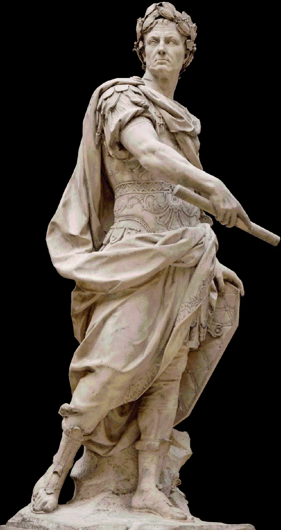 Download Julius Caesar Statue Image in HD Quality on Black Background