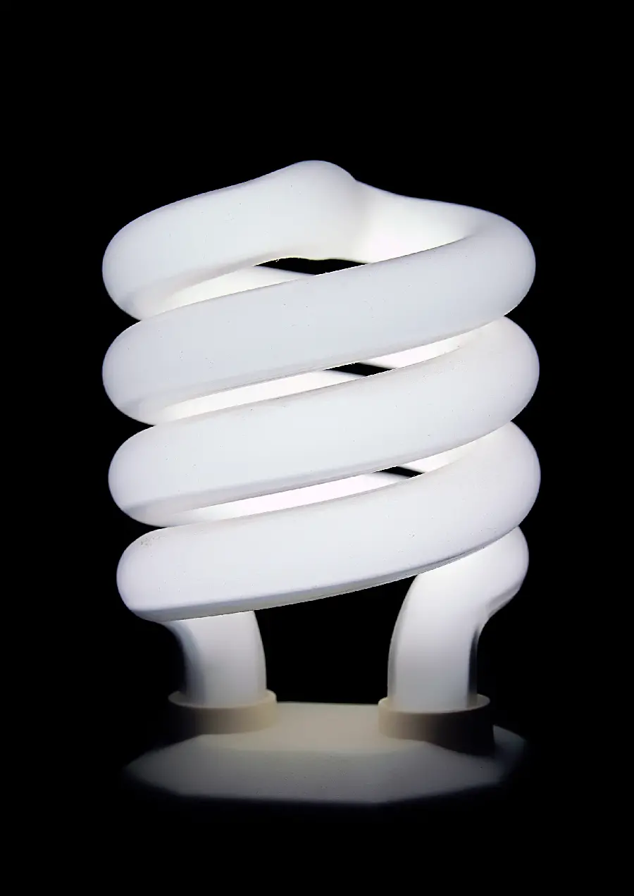 Photo of an old energy-efficient light bulb