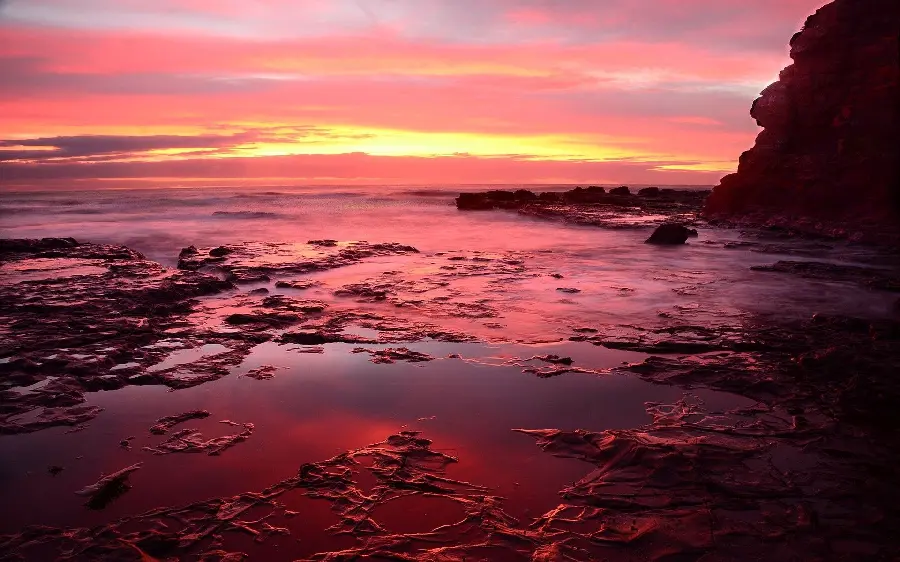 Orange sunset landscape photo on the Australian coast 8k