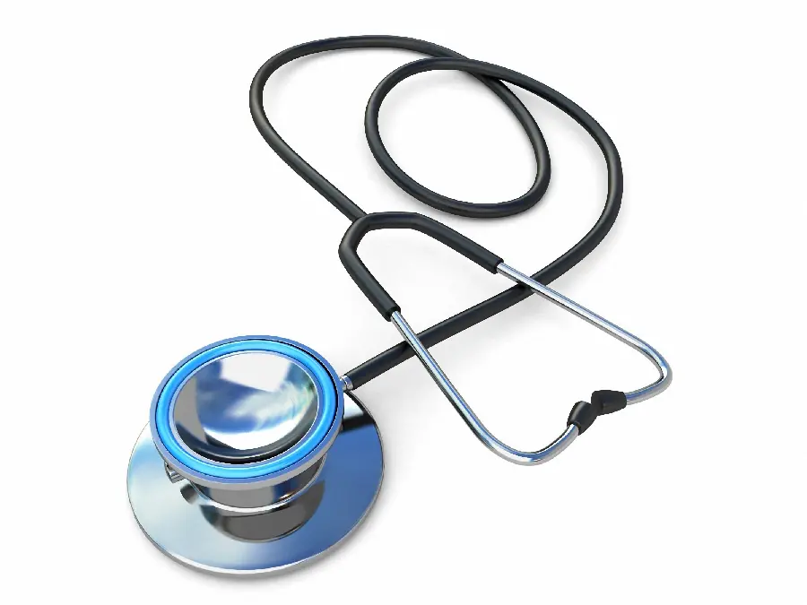 High quality photo of stethoscope with white background