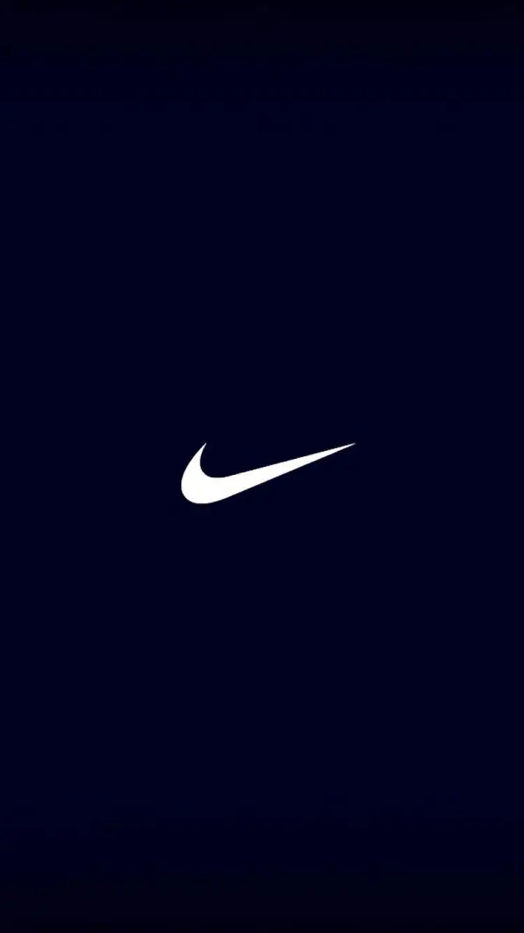 Simple black wallpaper with white Nike logo for wallpaper and highlight