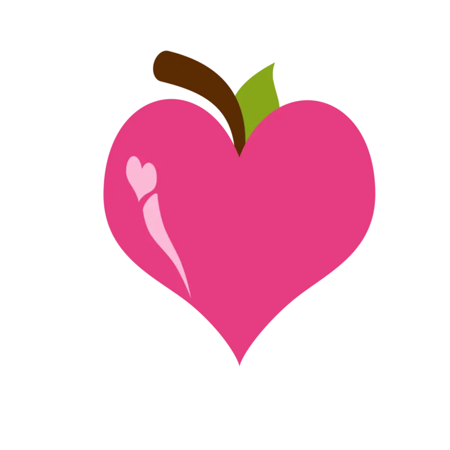 PNG single apple in the shape of a heart
