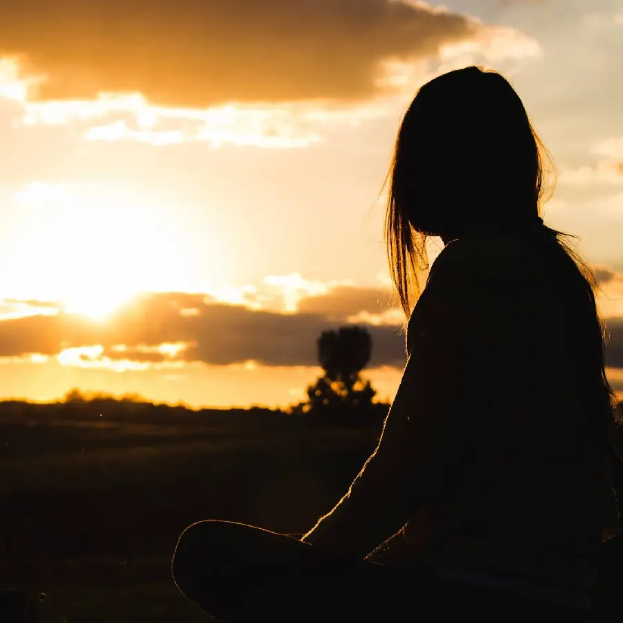 Girl profile picture in love watching the sunset