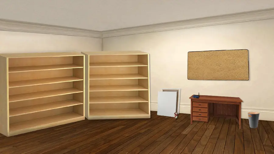 Windows Bookshelf 3D Room Environment Image